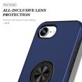thumbnail image 2 of Stand Case for iPhone 16e, Dual-Layers Shockproof Protective Phone Cover with Magnetic Rotated Ring Holder Kickstand, Heavy Duty Rugged Case for iPhone 16e, Blue, 2 of 7