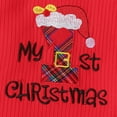 thumbnail image 5 of Linfrsh Baby Christmas Dress Toddler Baby Girls Christmas Two Piece Skirt Set Long Sleeve Knitted Tops with Plaid Suspender Skirt Fall Outfits Red,0-3 months, 5 of 7