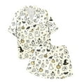 thumbnail image 6 of Yuncity Women Halloween Sleepwear Comfortable Round Neck Design With Decorative Pattern Fall Winter Casual Homewear Cute Pajama Sets White M, 6 of 7