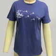 thumbnail image 3 of Qarigey Camiseta Estampado Cuello Camiseta Mujer Suelta Verano Top, Púrpura, S Prendas para la parte del cuerpo Azul METRO Qarigey AP002011-12, 3 of 4