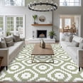 thumbnail image 3 of Area Rug for Living Room, Sage Green White Geometric Non-Slip Indoor Large Carpet for Bedroom/Dining Room, Modern Abstract Art Washable Low-Profile Rectangle Floor Runner Rugs - 5 x 7 Ft, 3 of 8