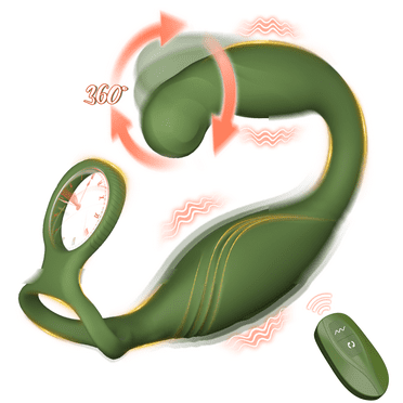 Lubisey Prostate Massager Anal Vibrator for Men, Anal Toys with 10 Vibrating & Rotation Settings, 360° Anal Butt Plug Vibrator with Penis Ring, Sex Toys for Men