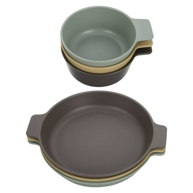 LEEYNEER 1 Set Plastic Dinnerware Sets Unbreakable Reusable Dinnerware Set Kitchen Plates And Bowls Sets Dishwasher Microwave Safe Plates For Camping Picnics