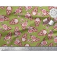 thumbnail image 2 of Soimoi Poly Georgette Fabric Skull & Begonia Floral Print Fabric by The Yard 52 Inch Wide, 2 of 3