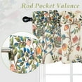 thumbnail image 2 of DriftAway Linen Valance Curtain for Kitchen Semi Sheer Light Filtering Short Curtains for Small Window Denise Floral Tree Printed Curtain Valance Rod Pocket 14"L x 52"W Plus 2" Header Denise Red Green, 2 of 9