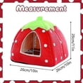 thumbnail image 3 of Cama para conejillos de indias y hámster, nido cálido de invierno para mascotas pequeñas, casa antideslizante para erizos con diseño de fresa., 3 of 5