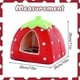 thumbnail image 3 of Cama para conejillos de indias y hámster, nido cálido de invierno para mascotas pequeñas, casa antideslizante para erizos con diseño de fresa., 3 of 5