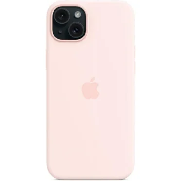 For iPhone 15 Plus Silicone Case with MagSafe，Light Pink