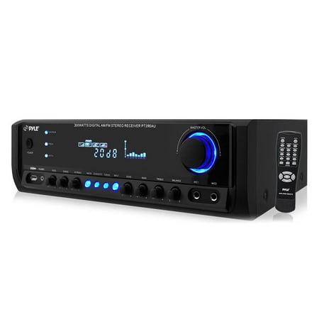 Pyle Home PT390AU 300-Watt Digital Home Stereo Receiver System with USB/SD Card (Best Av Receiver Uk)