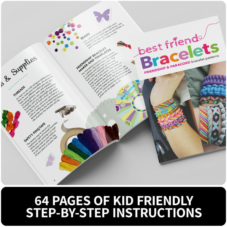 FRIENDSHIP BRACELET MAKING SUPPLIES /THREAD/BEADS AND FULL INSTRUCTIONS  BOOK