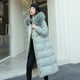 thumbnail image 1 of Chaqueta de invierno de algodón acolchado de corte entallado con cinturón y cuello de lana, chaqueta fina, abrigo de plumón, chaqueta de algodón acolchado de lana por encima de la rodilla, 1 of 6