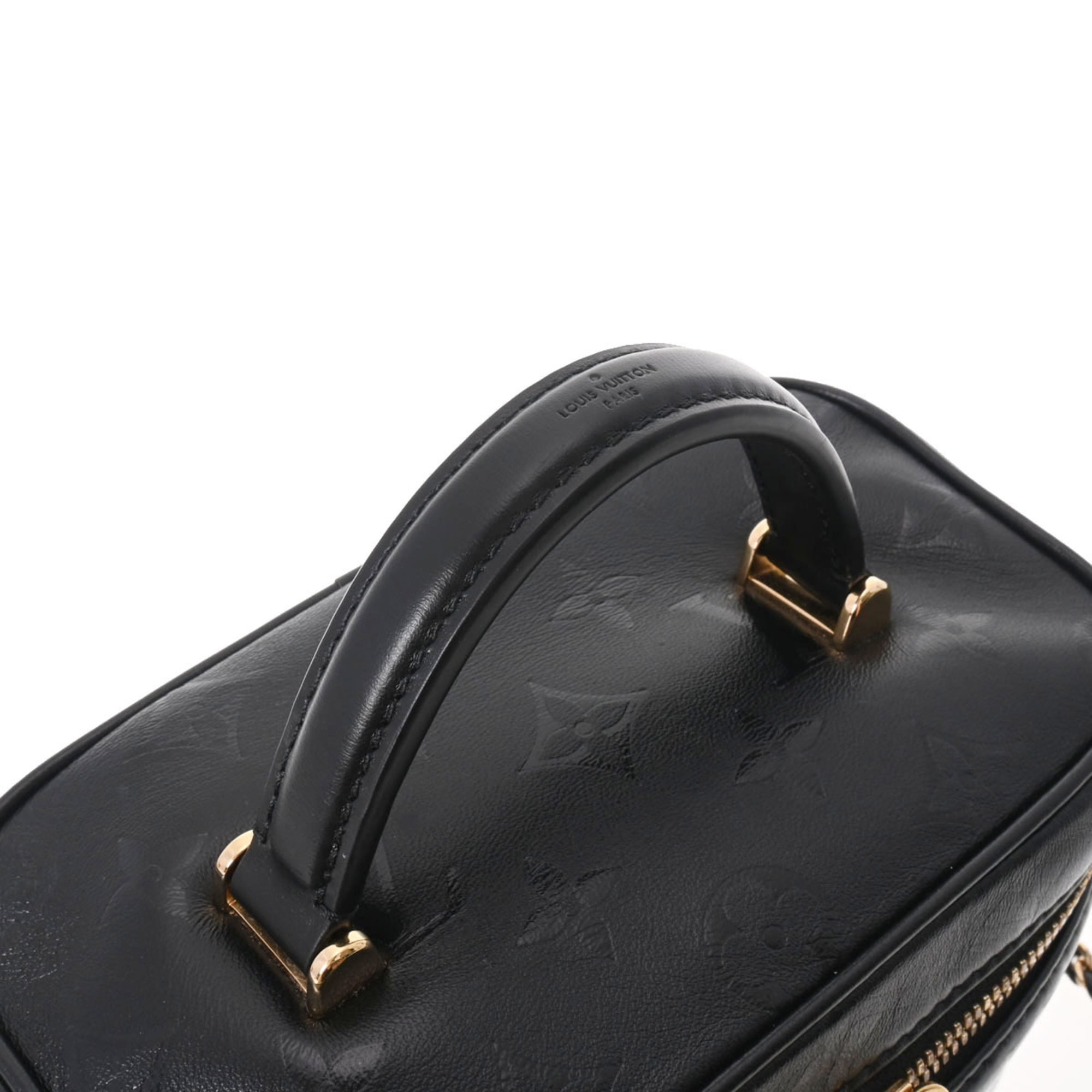 LOUIS VUITTON Monogram Ink Vanity PM Black M57118 Women's Leather Handbag