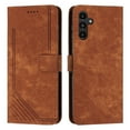 thumbnail image 2 of Feishell for Samsung Galaxy A15 Flip Wallet Phone Case,Durable PU Leather Flip Kickstand Shockproof TPU Inner Shell Magnetic Clasp Folio Card Pocket Phone Case with Wrist Strap,Brown, 2 of 12