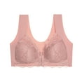 thumbnail image 2 of Ahuyic Womens Bra,Summer Plus Size Bra,Womens Plus Size Lace Front Opening Bra Without Steel Ring Seamless Gathering Thin And Beautiful Back Underwear,Pink,XXXXXXXL, 2 of 4