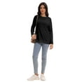 thumbnail image 6 of Women's Long Sleeve Knitted Crew Neck T-shirt, 6 of 6