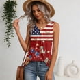 thumbnail image 6 of KDDYLITQ Independence Day Freedom Shirts for Women Freedom 250th Birthday V Neck Tanks 4th July American Flag 4th Of July Tees Red White and Blue Cute Sleeveless Tops Deep Red S, 6 of 7