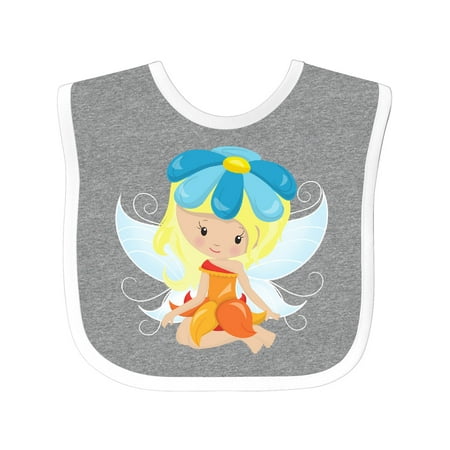 

Inktastic Cute Fairy Magic Fairy Blonde Hair Flowers Gift Baby Girl Bib