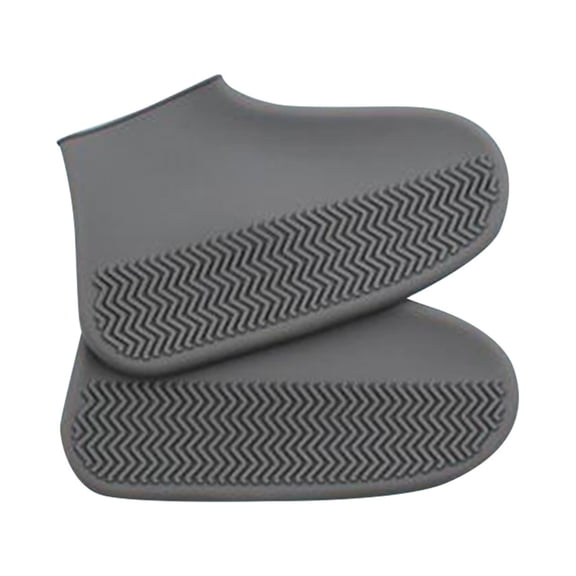 Waterproof Shoe Covers, Non-Slip Water Resistant Overshoes Silicone Rubber Rain Shoe Cover Protectors For Kids, Men, Women Gray S