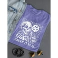 thumbnail image 3 of Creep It Real Skeleton Halloween Graphic - Women's T-shirt, 3 of 4