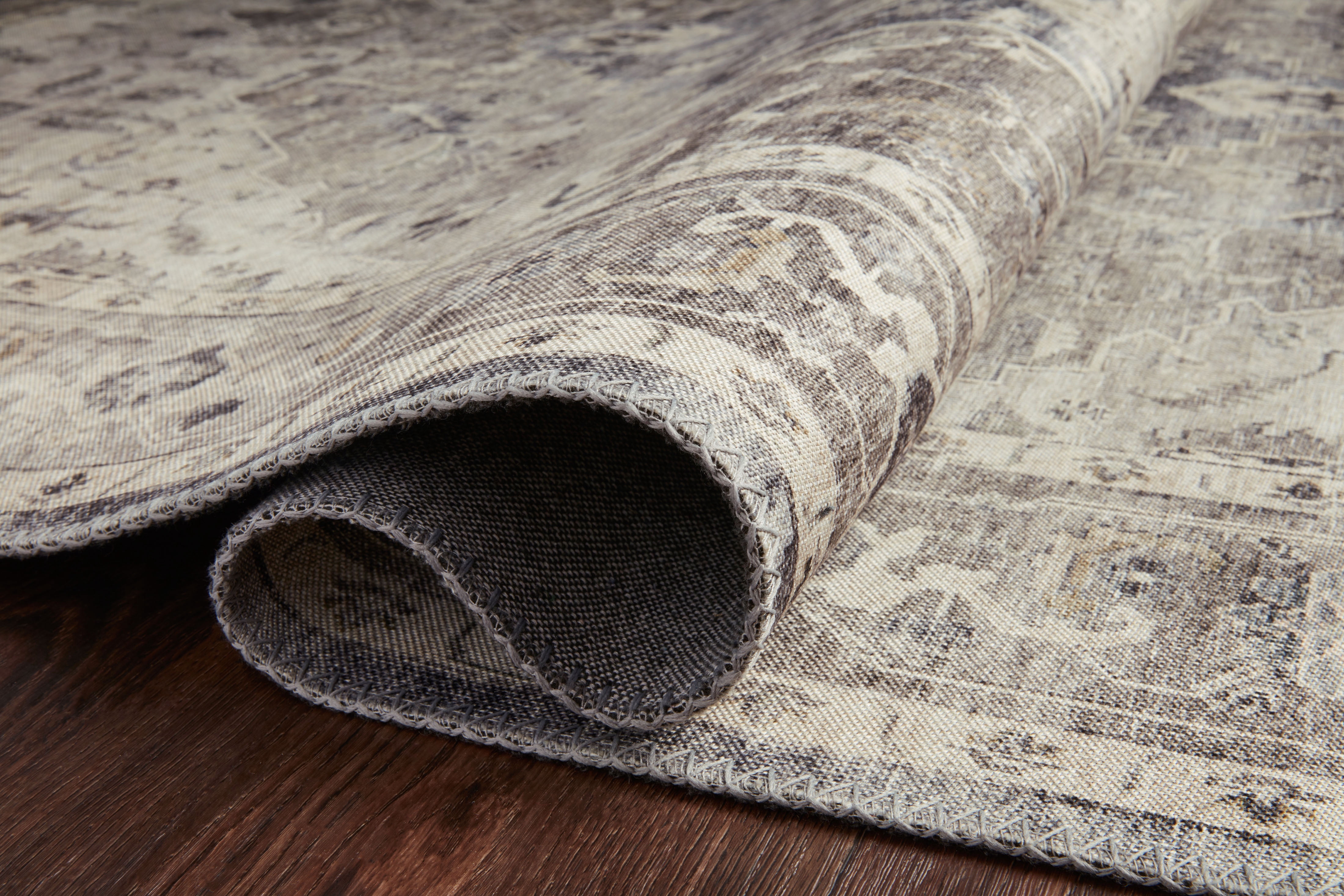 Loloi Hathaway Printed Oriental Steel / Ivory Area Rug