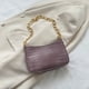 thumbnail image 5 of Bolso para axilas para mujer Bolso de compras con monedero de PU con patrón de cocodrilo simple (púrpura) Sywqhk Para Estrenar, 5 of 9