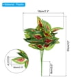 thumbnail image 2 of Uxcell Artificial Greenery Plants, 1 Pack with 7 Branches Green Plant with Faux Perilla Leaf Leaves Grass Stems for Home, Green Red, 2 of 6