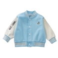 thumbnail image 2 of YunPes Girls Letterman Jacket Striped Ribbed Cuffs Contrast Raglan Sleeve Baseball Jackets Toddler & Teen Fashion Preppy Outerwear, 2 of 8
