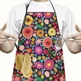 thumbnail image 2 of Pioneer Flower Floral Print Pattern Apron-Garden Aprons for Women with Pockets-Cotton Linen Waterproof Kitchen Cooking Gardening Aprons Adjustable for Kitchen,Cooking,BBQ and Salon 33x27 Inch, 2 of 7