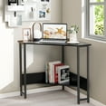 thumbnail image 3 of Costway Triangle Computer Desk Corner Desk Home Office w/Power Outlets USB Ports Black, 3 of 10
