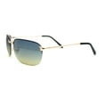 thumbnail image 3 of Mens Luxury Rimless Rectangle Oval Metal Rim Sunglasses Gold - Green Yellow, 3 of 4