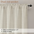 thumbnail image 3 of OVZME Judy Natural Valance for Farmhouse Kitchen, Thick Textured Light Filtering Short Curtain with Dual Rod Pocket for Bathroom Basement,1 Panel 60 x 18 Inches, 3 of 7