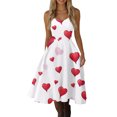 thumbnail image 5 of Women's Valentine's Day Dresses Love Heart Print Off Shoulder Vintage Sleeveless Dress White 2XL, 5 of 5