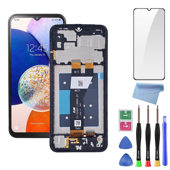 Screen Replacement for Samsung Galaxy A14 5G  with Frame - Digitizer for Samsung a14 a146u Screen Replacement kit s146vl a146a a146w LCD Touch Display with Repair Part Tools (Black)