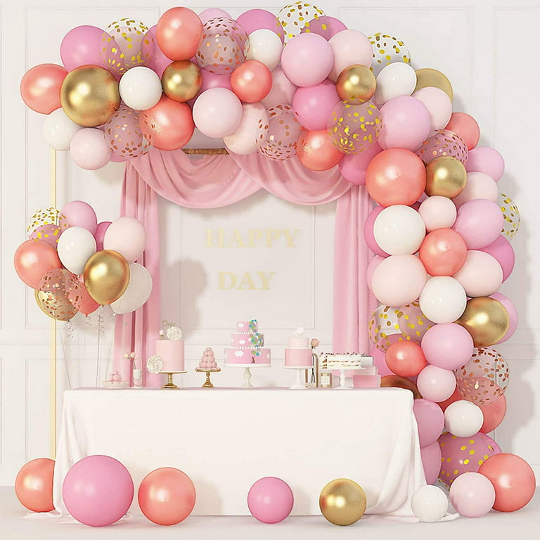 Keel puberteit ego 140 Pcs Balloons Garland Kit Arch, Rose Gold Pink White Latex Confetti Gold  Metallic Balloons for Party Decorations Birthday Wedding Graduation Baby  Shower for Girls Women - Walmart.com