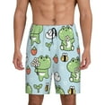 thumbnail image 1 of Balery Cute Floral Frog Pantalones cortos de pijama de punto de algodón para hombre con cinturilla y bolsillos-XX-Large, 1 of 6