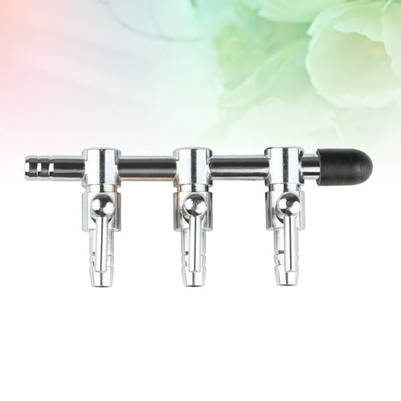 NICERIO Aquarium Distributor Stainless Steel Air Pump Flow Lever Silver