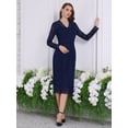 thumbnail image 3 of DARING DIVA Floral Lace Wedding Bodycon Pencil Dress 2XL Navy Blue, 3 of 6