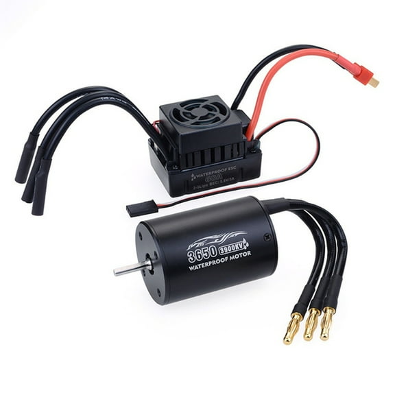 Waterproof Brushless Motor 3650,3900KV with 60A ESC & Program Card Combo for 1/10 RC Car Truck,High Performance Upgrade,1 * Waterproof Brushless Motor