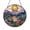 Acrylic 3.5 Inch, variant on Circular Sunset Mountain Stained Glass Panel – Colorful Peaks and Blooming Flowers Window Decor