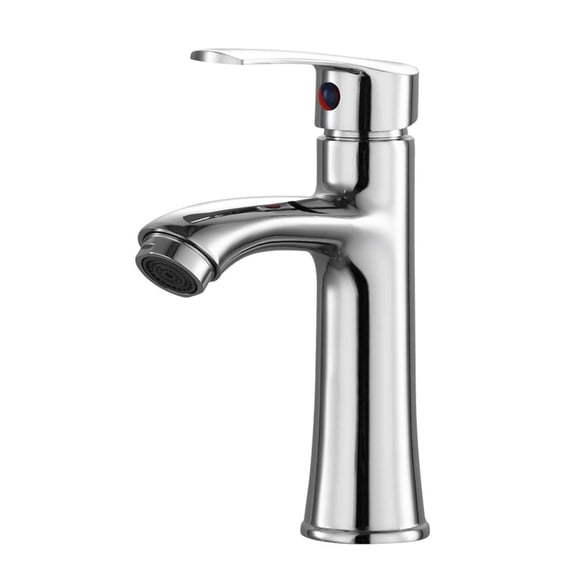 Bathroom Sink Faucet with Single Hole Design, Hot and Cold Water Basin Tap for Home Vanity, Durable Brass Core Faucet for Restroom and Hotel Sink Upgrade