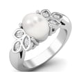 thumbnail image 2 of Prong-Setting 8x6MM Forme Ovale Perle Gemme 925 Sterling Silver Solitaire Femmes Bague de Fiançailles, 2 of 3