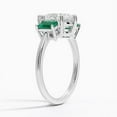 thumbnail image 2 of First Jewel Three Stone 2.6 Ct Pear Cut Lab Created Emerald Diamond Anniversary Ring - 14K White Gold Plated Emerald Wedding Ring - Anniversary Gifts - Office Wear Ring, 2 of 3