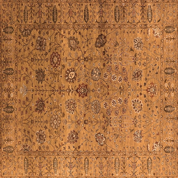 Ahgly Company Indoor Square Oriental Orange Industrial Area Rugs, 3' Square