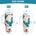 thumbnail image 6 of Yayeee 30oz Double-Wall Insulated Stainless Steel Tumbler with Handle Bottle, Green Butterflies, 6 of 8