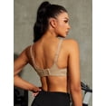 thumbnail image 3 of Wingslove Women's Sports Bra Full Coverage Wireless Bra Plus Size High Impact Non Padded Workout Bra,Beige 44DD, 3 of 12