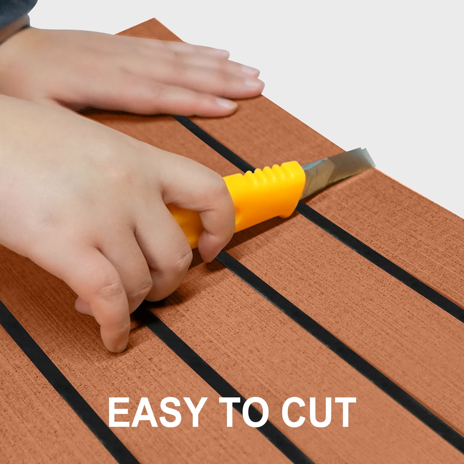 EVA Foam Boat Decking Sheets 15" x 94" - 7mm Thick Non-Slip Faux Teak Marine Flooring Mat for Kayak RV Yacht Motorboat Skateboard Skimboard Step Pool Garden