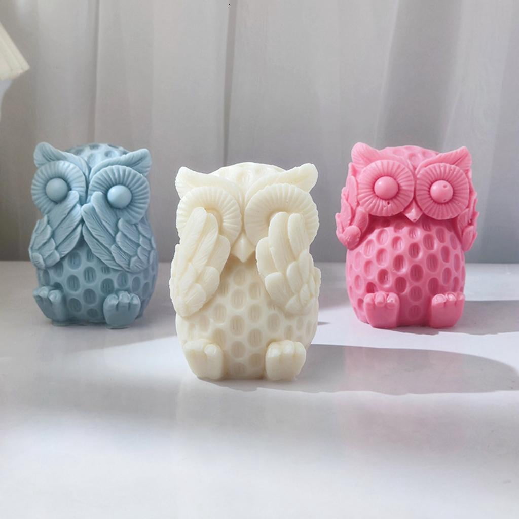 Osdhezcn Animal Candle Mold Owl Silicone Mold for Making Aromatherapy Resin Molds Wax Soap Epoxy Mold DIY Craft Baking Mold