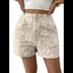 thumbnail image 3 of Shorts Bohemios de Verano con Cintura Alta y Bolsillo para Mujer, de Jacquard Floral Albaricoque L, 3 of 8