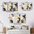 thumbnail image 4 of Designart "Pastel Abstract with Spots of Blue, Black, and Gold VI" Fractals Framed Wall Art Set Of 3 - Gold Fractals Frame Gallery Set For Office Decor, 4 of 7