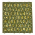 thumbnail image 2 of Ambesonne Hippie Shower Curtain, Floral Round Shapes Pattern, 69"Wx84"L, Green Brown Army Green, 2 of 4